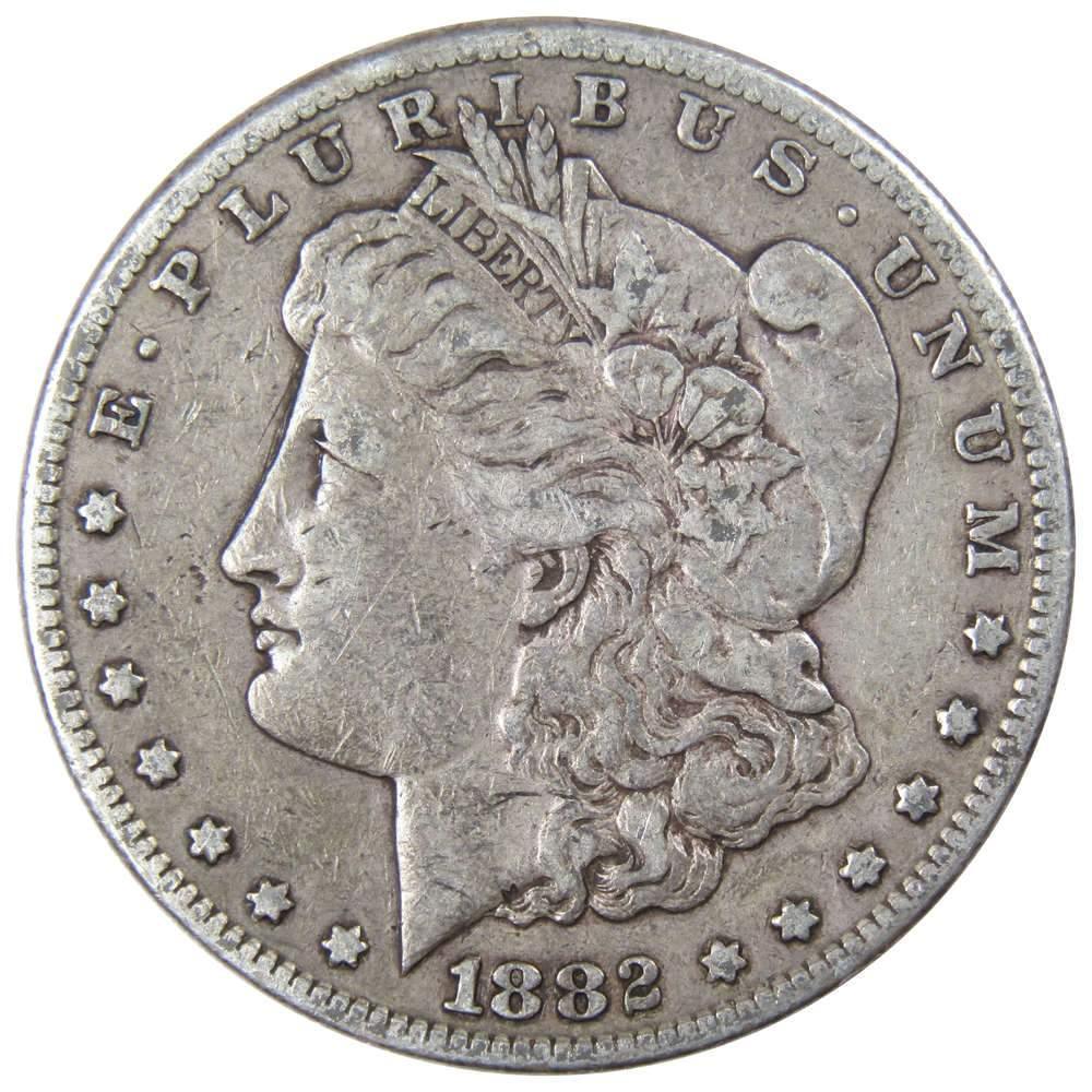1882 S Morgan Dollar F Fine 90% Silver $1 US Coin Collectible - Morgan coin - Morgan silver dollar - Morgan silver dollar for sale - Profile Coins & Collectibles