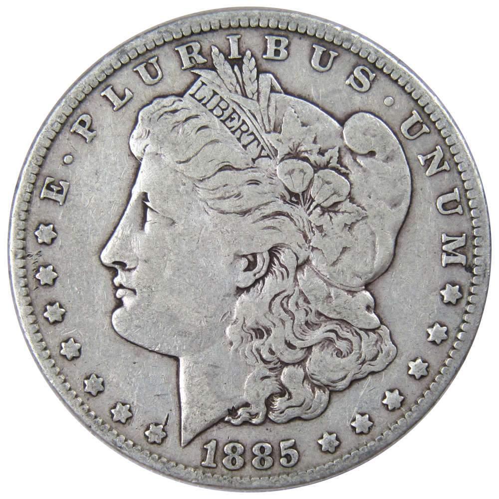 1885 Morgan Dollar F Fine 90% Silver $1 US Coin Collectible - Morgan coin - Morgan silver dollar - Morgan silver dollar for sale - Profile Coins & Collectibles