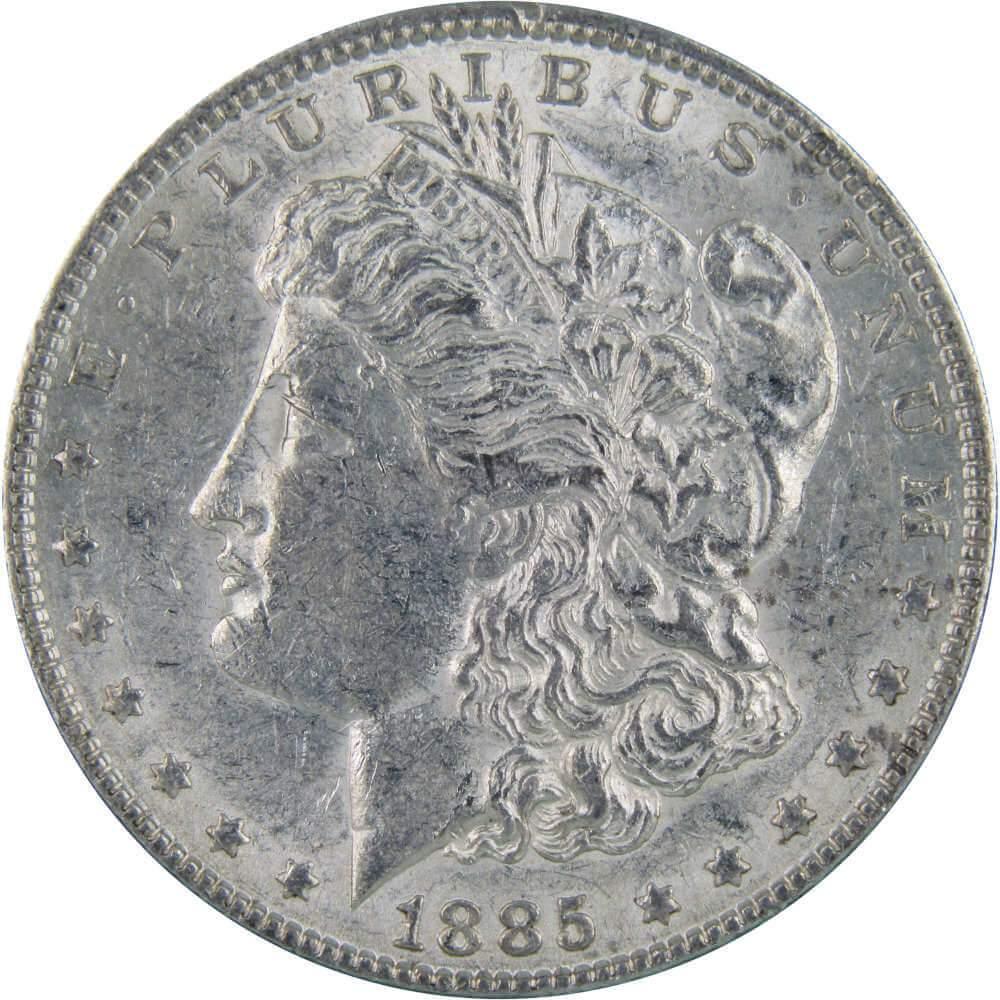 1885 Morgan Dollar AU About Uncirculated 90% Silver $1 US Coin Collectible - Morgan coin - Morgan silver dollar - Morgan silver dollar for sale - Profile Coins & Collectibles