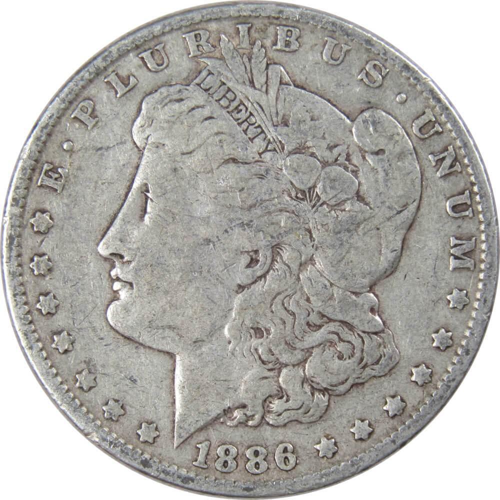 1886 Morgan Dollar VG Very Good 90% Silver $1 US Coin Collectible - Morgan coin - Morgan silver dollar - Morgan silver dollar for sale - Profile Coins & Collectibles