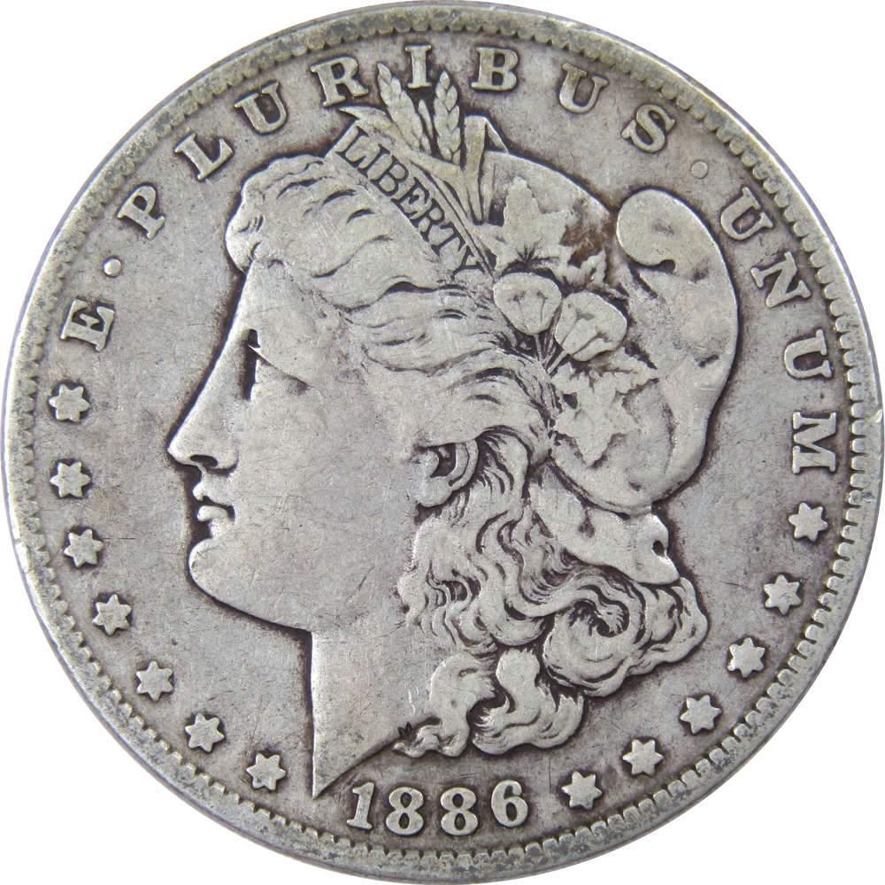 1886 Morgan Dollar F Fine 90% Silver $1 US Coin Collectible - Morgan coin - Morgan silver dollar - Morgan silver dollar for sale - Profile Coins & Collectibles