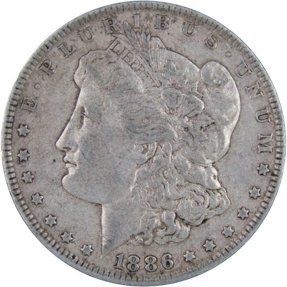 1886 Morgan Dollar VF Very Fine 90% Silver $1 US Coin Collectible - Morgan coin - Morgan silver dollar - Morgan silver dollar for sale - Profile Coins & Collectibles