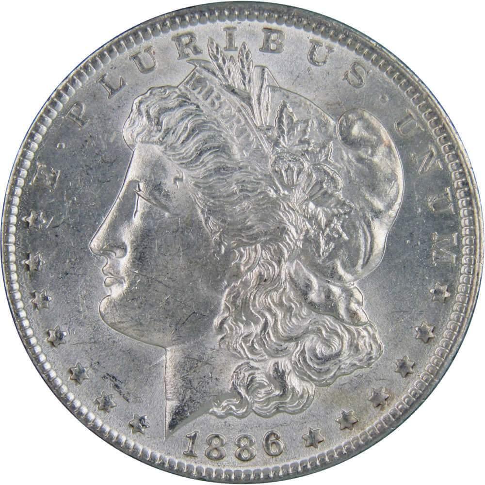 1886 Morgan Dollar AU About Uncirculated 90% Silver $1 US Coin Collectible - Morgan coin - Morgan silver dollar - Morgan silver dollar for sale - Profile Coins & Collectibles