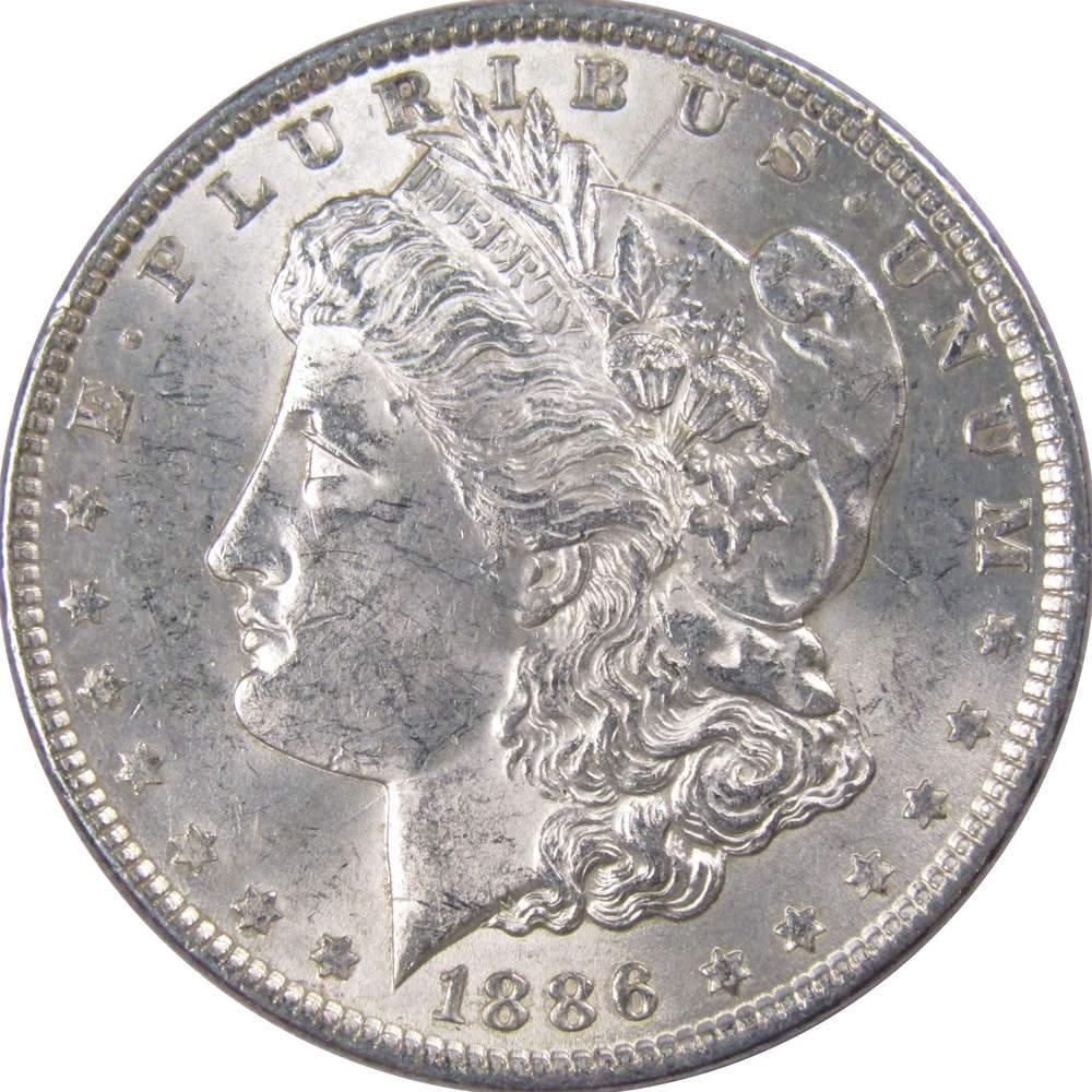 1886 Morgan Dollar Choice About Uncirculated 90% Silver $1 US Coin Collectible - Morgan coin - Morgan silver dollar - Morgan silver dollar for sale - Profile Coins & Collectibles