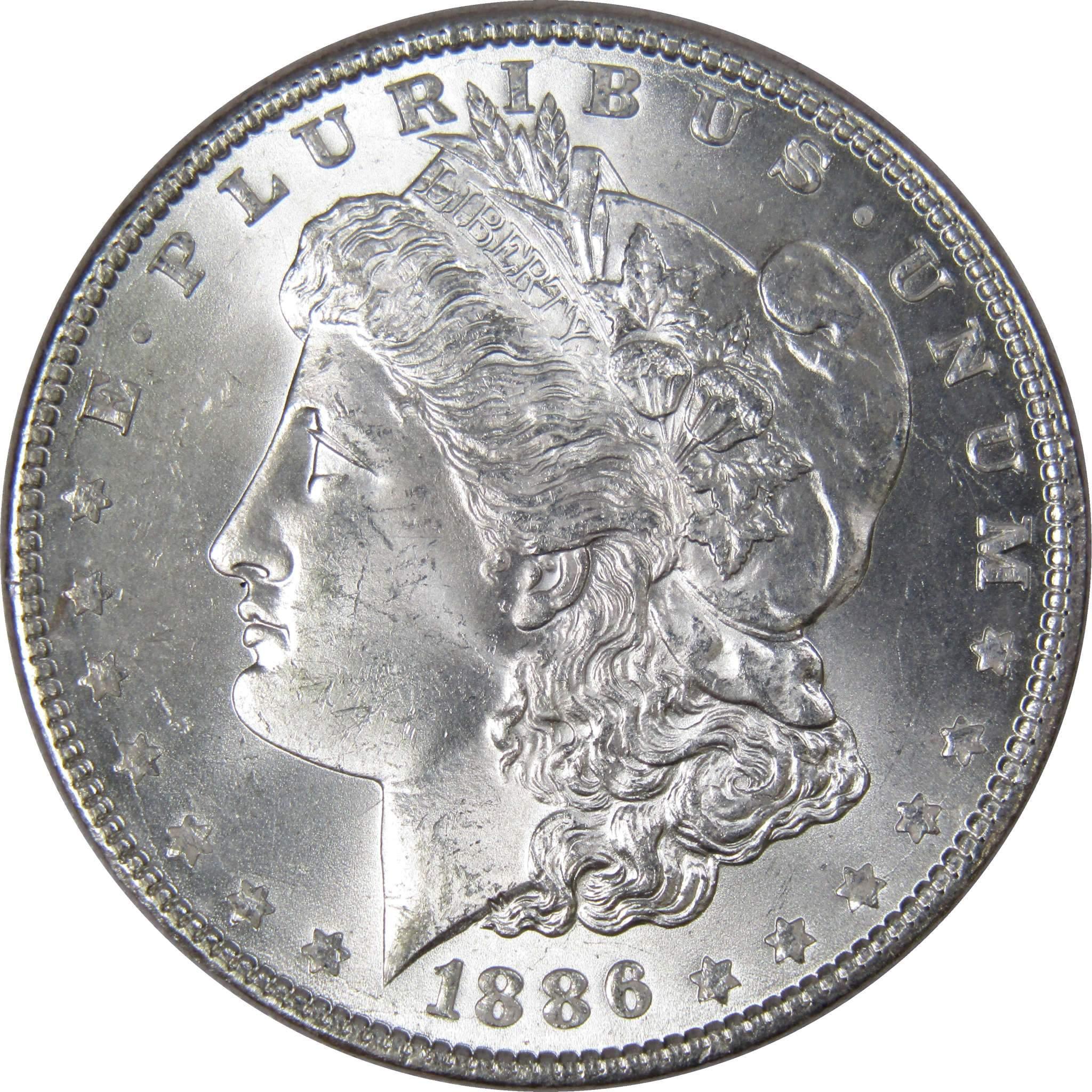 1886 Morgan Dollar BU Very Choice Uncirculated Mint State 90% Silver $1 US Coin - Morgan coin - Morgan silver dollar - Morgan silver dollar for sale - Profile Coins & Collectibles