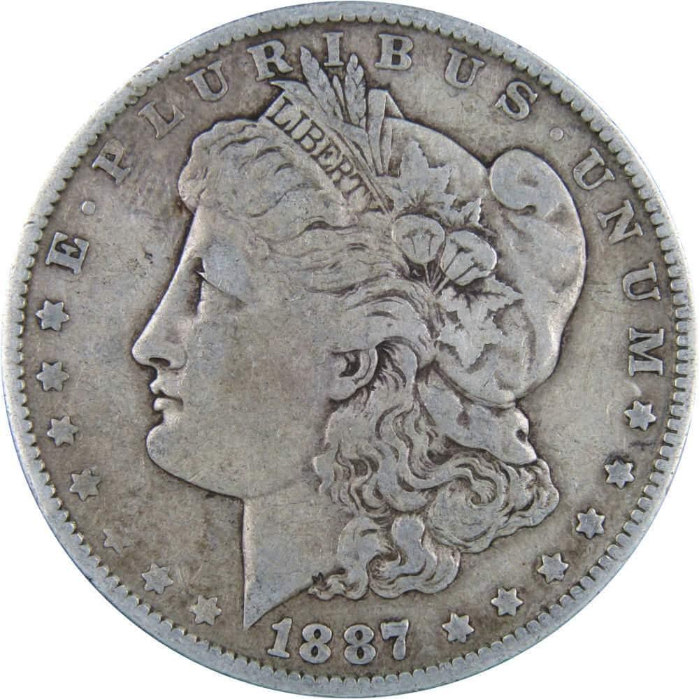 1887 Morgan Dollar F Fine 90% Silver $1 US Coin Collectible - Morgan coin - Morgan silver dollar - Morgan silver dollar for sale - Profile Coins & Collectibles
