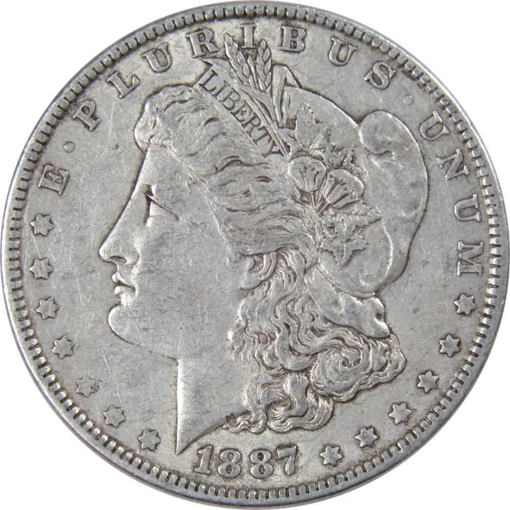 1887 Morgan Dollar VF Very Fine 90% Silver $1 US Coin Collectible - Morgan coin - Morgan silver dollar - Morgan silver dollar for sale - Profile Coins & Collectibles