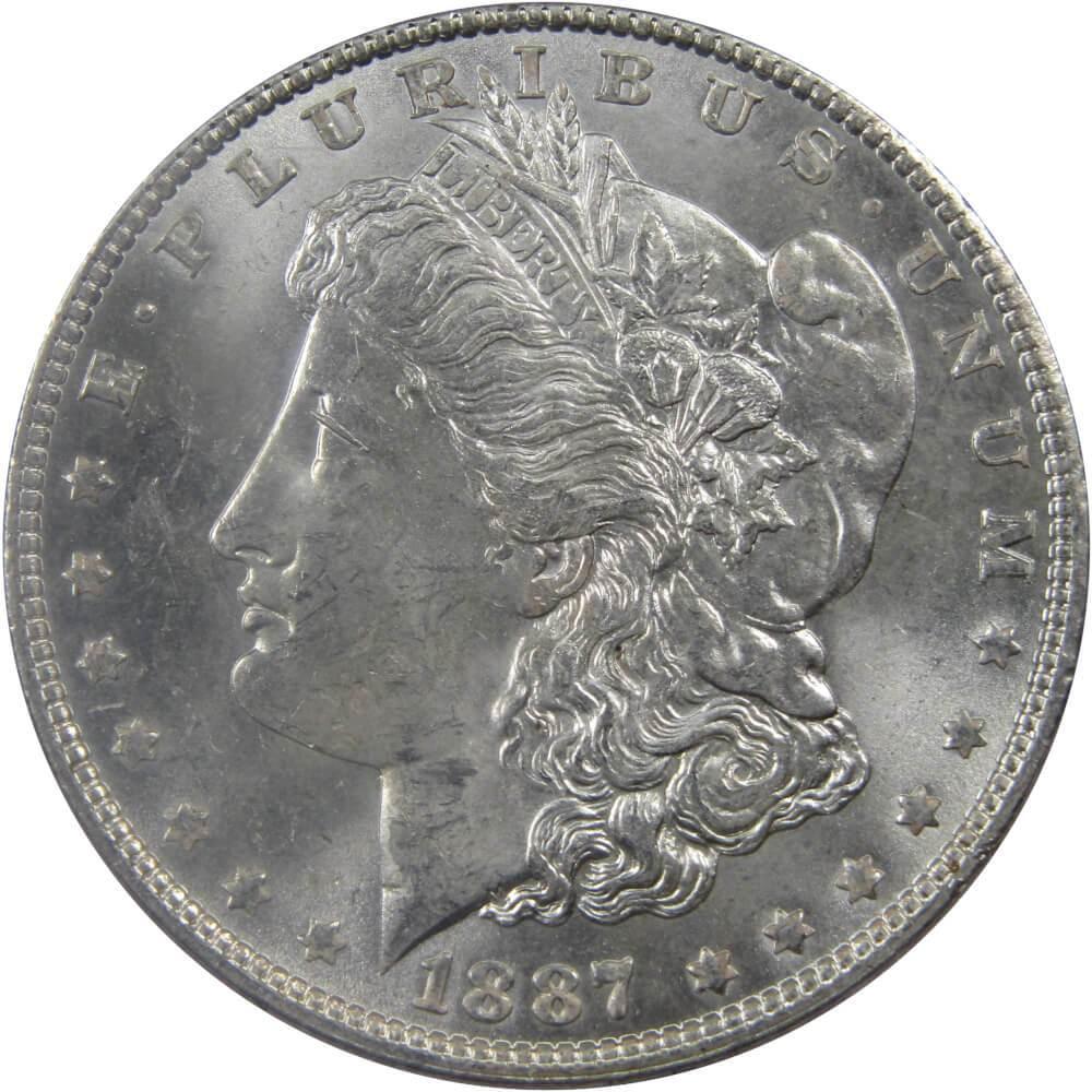 1887 Morgan Dollar Choice About Uncirculated 90% Silver $1 US Coin Collectible - Morgan coin - Morgan silver dollar - Morgan silver dollar for sale - Profile Coins & Collectibles
