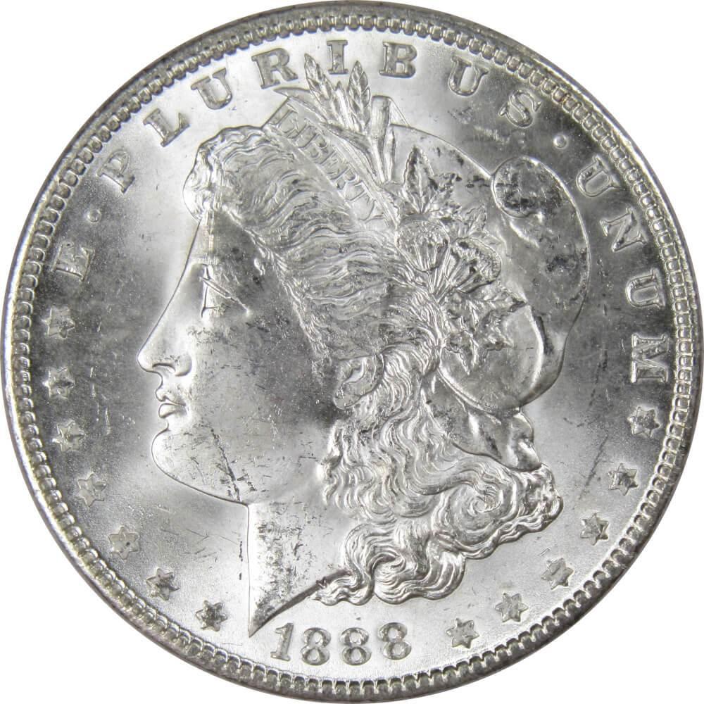 1888 Morgan Dollar BU Uncirculated Mint State 90% Silver $1 US Coin Collectible - Morgan coin - Morgan silver dollar - Morgan silver dollar for sale - Profile Coins & Collectibles