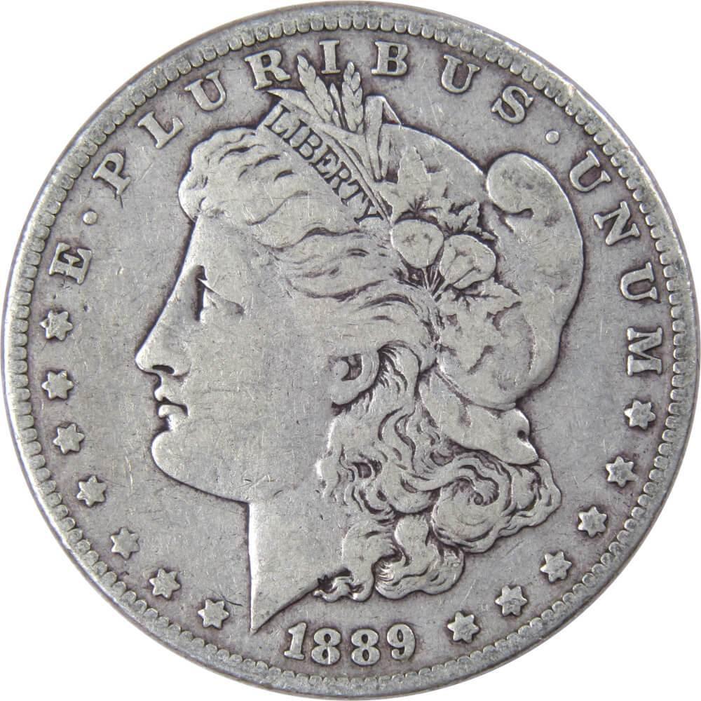 1889 Morgan Dollar F Fine 90% Silver $1 US Coin Collectible - Morgan coin - Morgan silver dollar - Morgan silver dollar for sale - Profile Coins & Collectibles