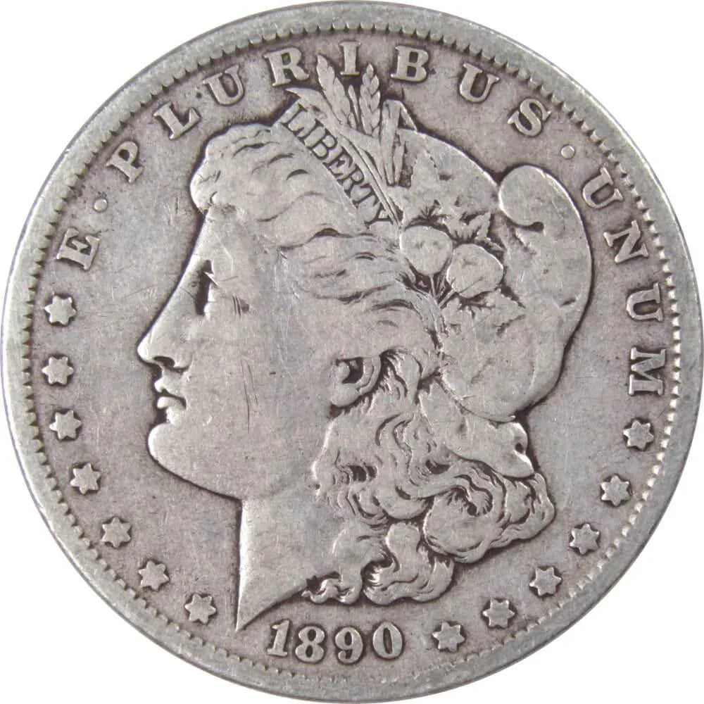 1890 Morgan Dollar VG Very Good 90% Silver $1 US Coin Collectible - Morgan coin - Morgan silver dollar - Morgan silver dollar for sale - Profile Coins & Collectibles