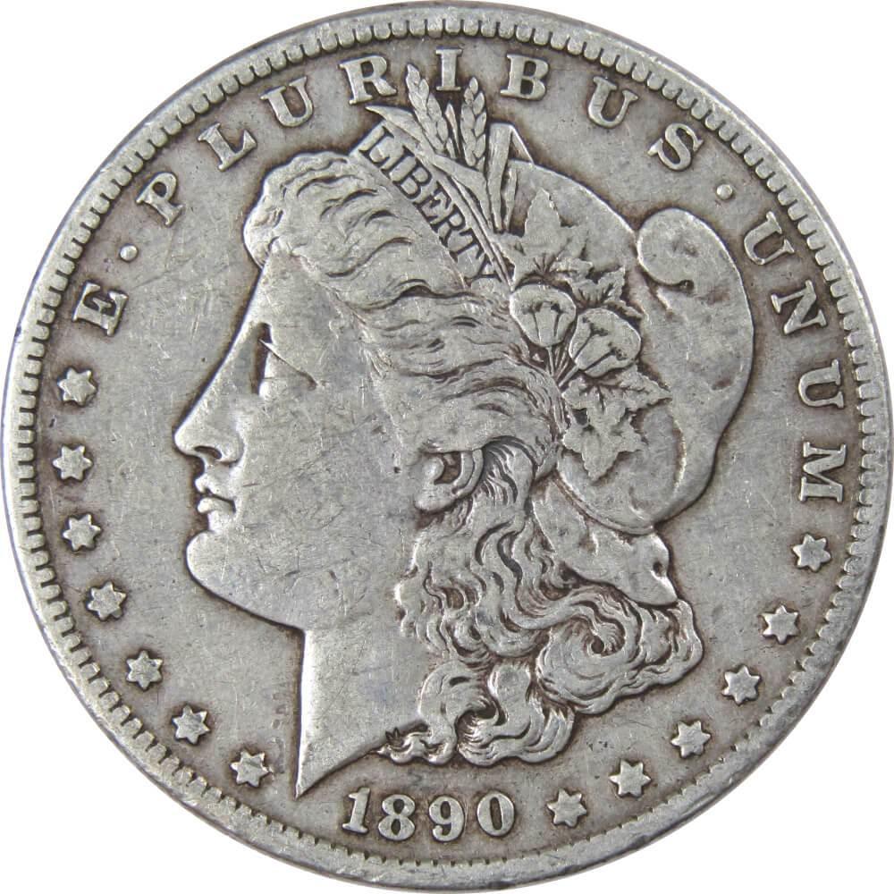 1890 S Morgan Dollar F Fine 90% Silver $1 US Coin Collectible - Morgan coin - Morgan silver dollar - Morgan silver dollar for sale - Profile Coins & Collectibles