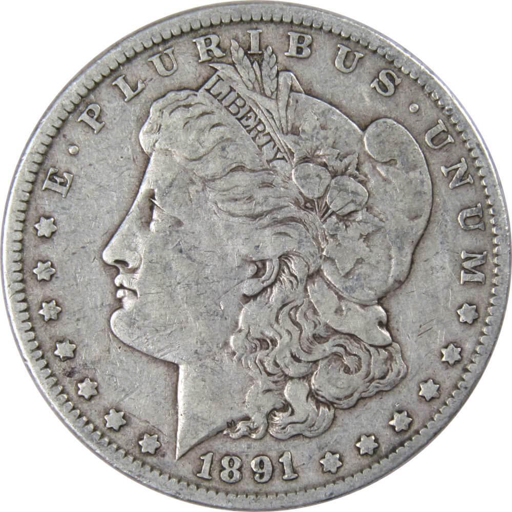 1891 Morgan Dollar VG Very Good 90% Silver $1 US Coin Collectible - Morgan coin - Morgan silver dollar - Morgan silver dollar for sale - Profile Coins & Collectibles