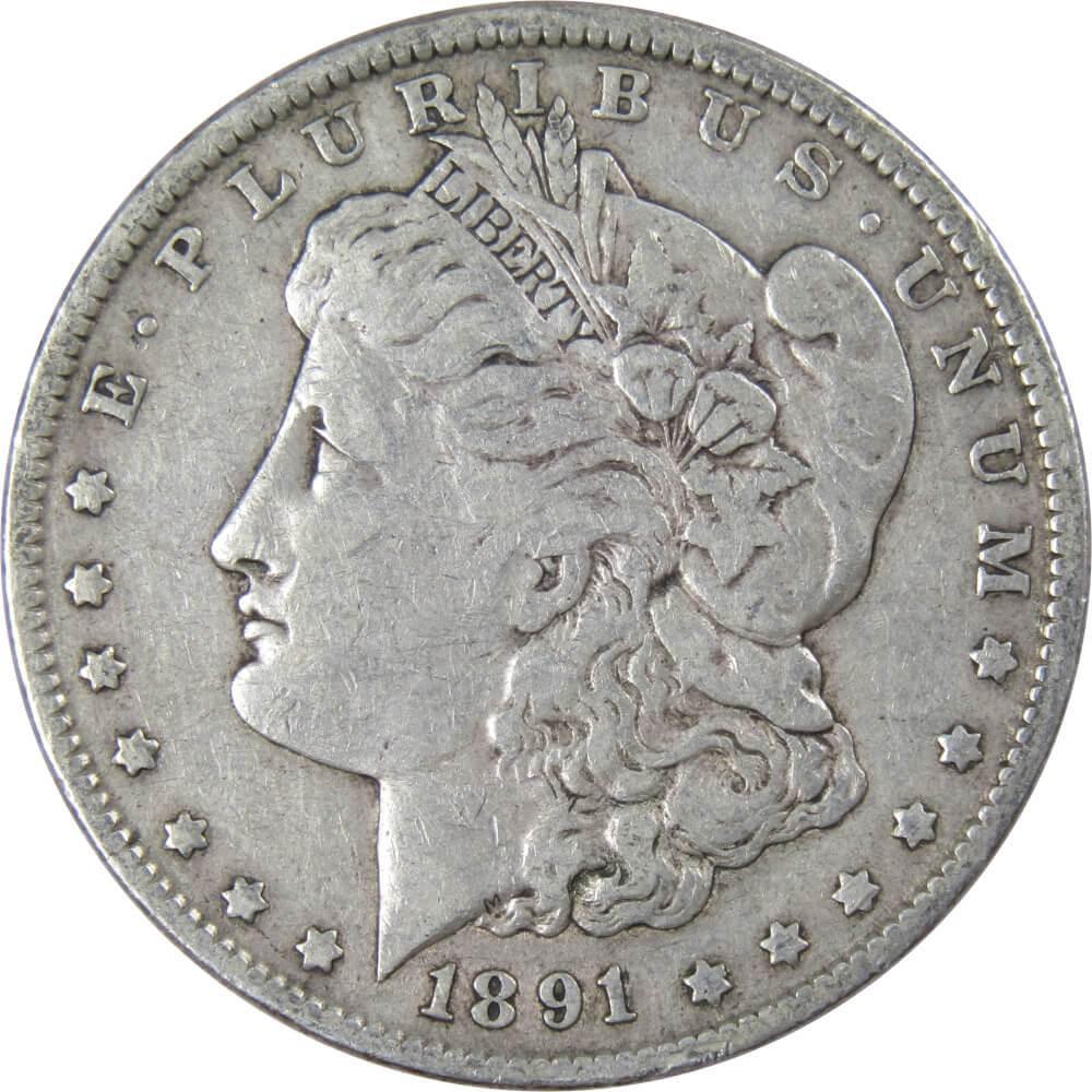 1891 Morgan Dollar F Fine 90% Silver $1 US Coin Collectible - Morgan coin - Morgan silver dollar - Morgan silver dollar for sale - Profile Coins & Collectibles