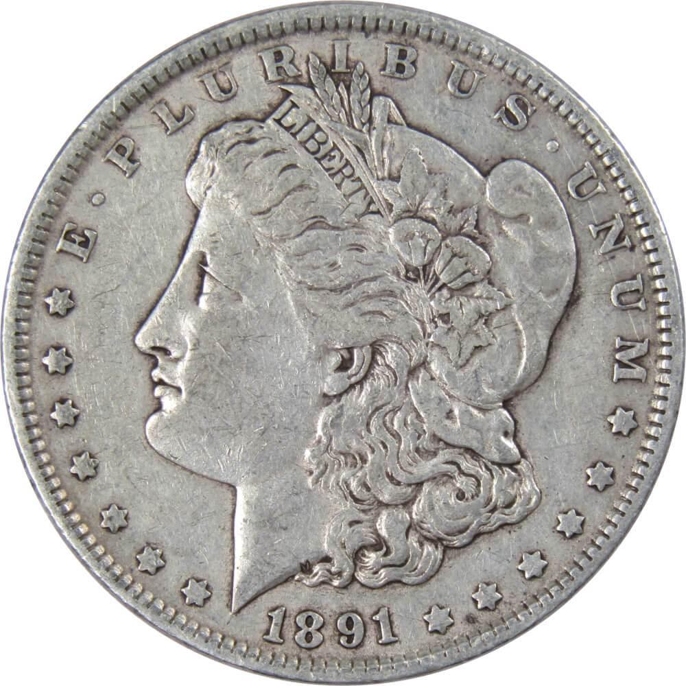 1891 Morgan Dollar VF Very Fine 90% Silver $1 US Coin Collectible - Morgan coin - Morgan silver dollar - Morgan silver dollar for sale - Profile Coins & Collectibles