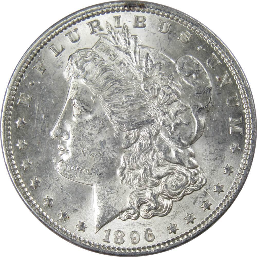 1896 Morgan Dollar AU About Uncirculated 90% Silver $1 US Coin Collectible - Morgan coin - Morgan silver dollar - Morgan silver dollar for sale - Profile Coins & Collectibles