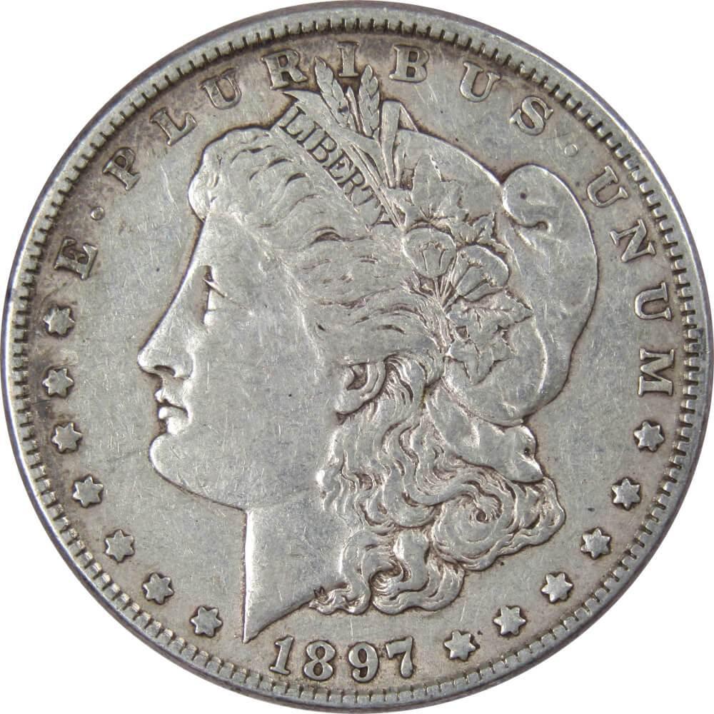 1897 Morgan Dollar VF Very Fine 90% Silver $1 US Coin Collectible - Morgan coin - Morgan silver dollar - Morgan silver dollar for sale - Profile Coins & Collectibles