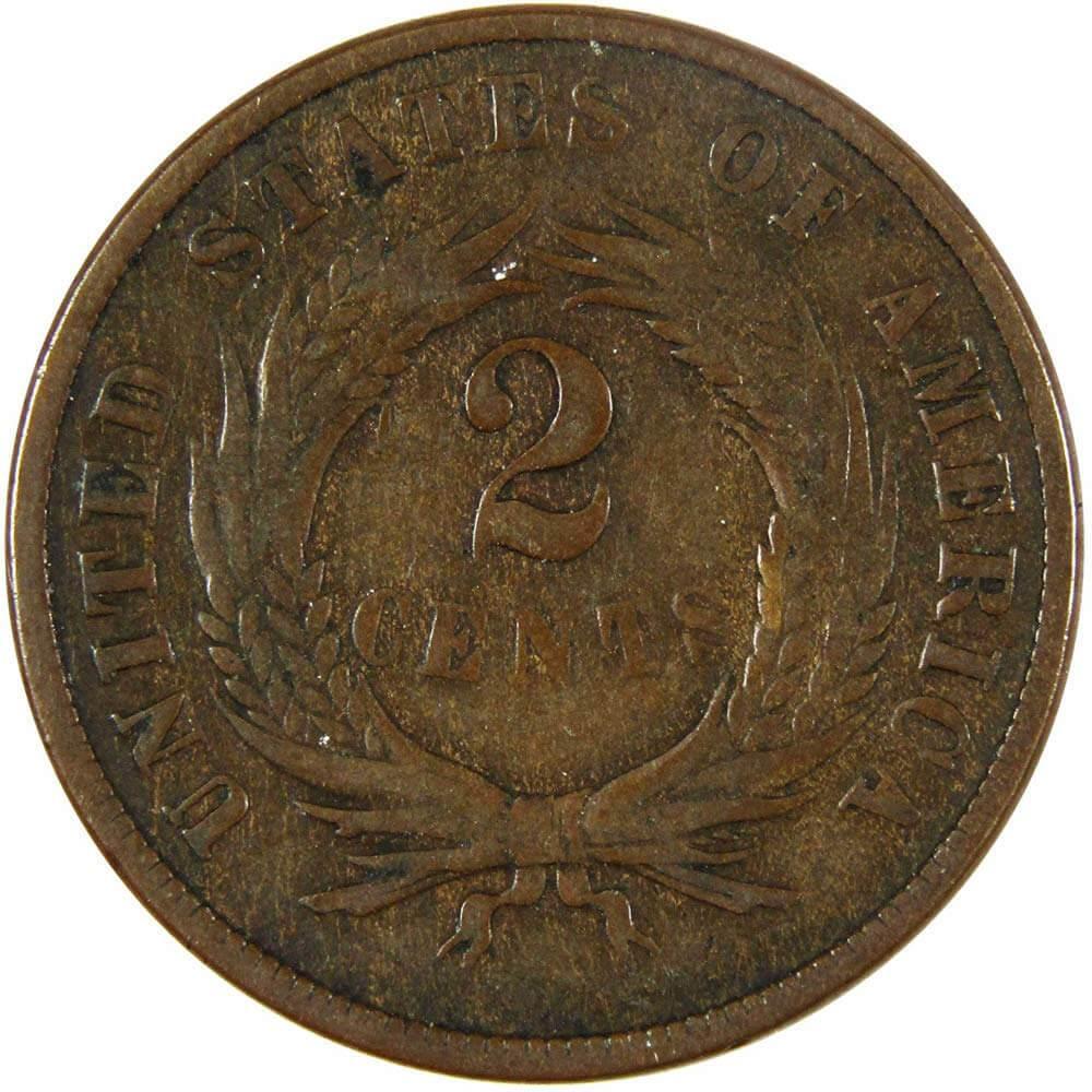 1870 Two Cent Piece VG Very Good Bronze 2c US Type Coin Collectible