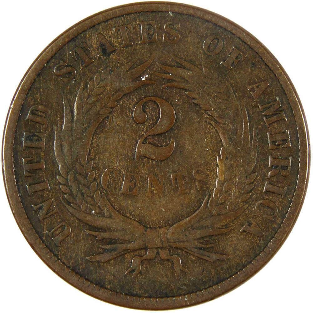 1870 Two Cent Piece VG Very Good Bronze 2c US Type Coin Collectible