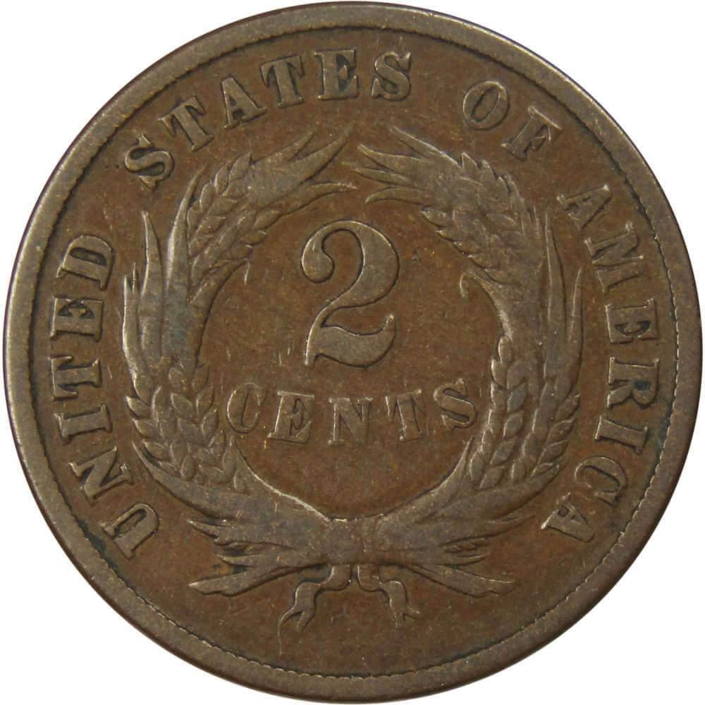 1871 Two Cent Piece G Good Bronze 2c US Type Coin Collectible