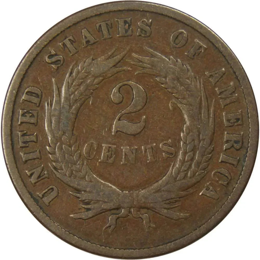 1871 Two Cent Piece G Good Bronze 2c US Type Coin Collectible