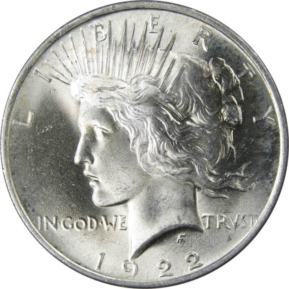 1922 Peace Dollar BU Uncirculated Mint State 90% Silver $1 US Coin  Collectible