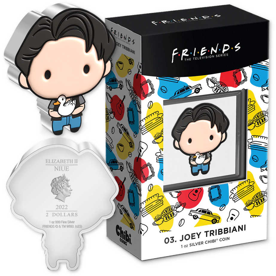 FRIENDS Joey Tribbiani Chibi Fine Silver Proof 2022 Niue COA SKU:OPC63