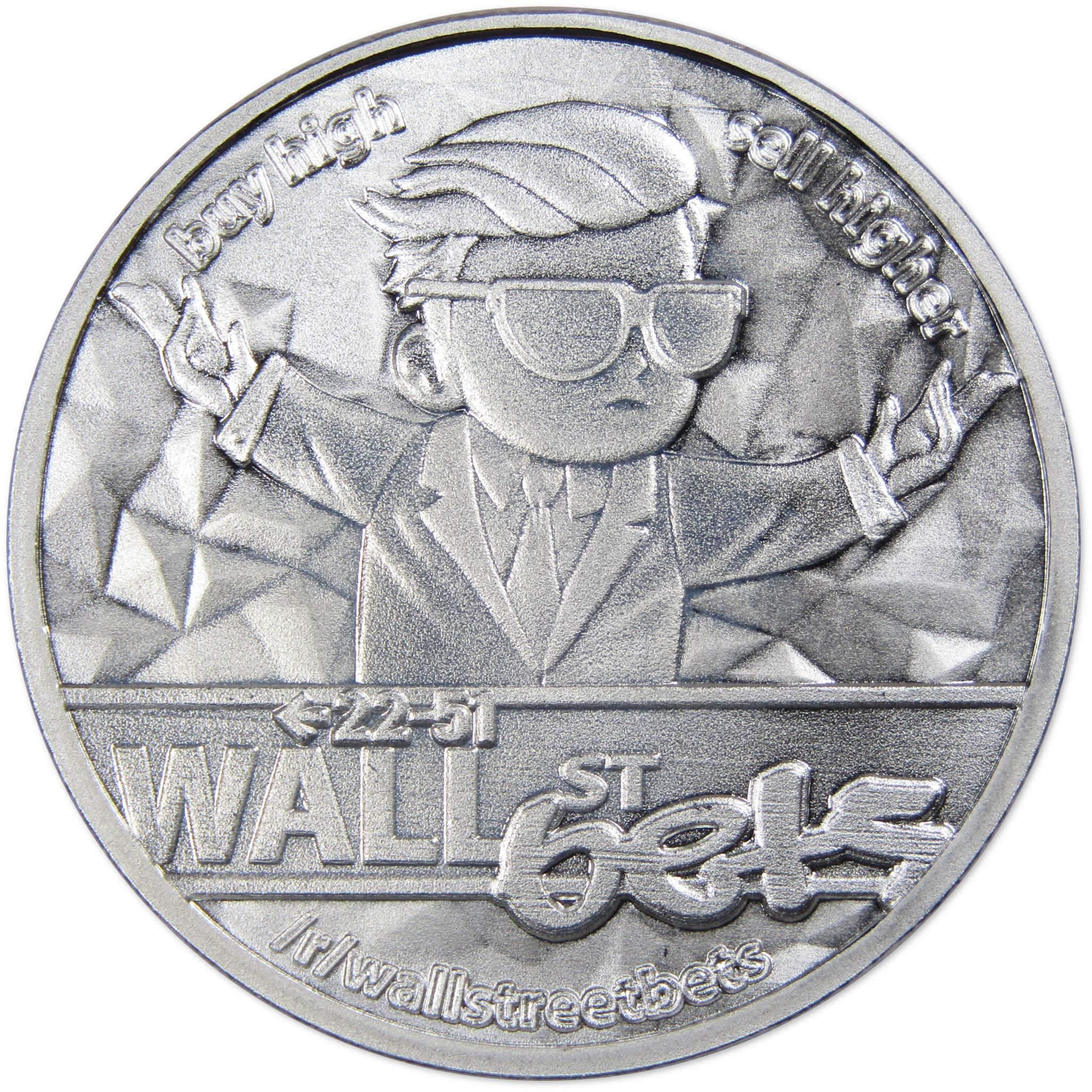 Wall Street Bets 1 oz .999 Fine Silver Round Diamond Hands WallStreetBets 2021