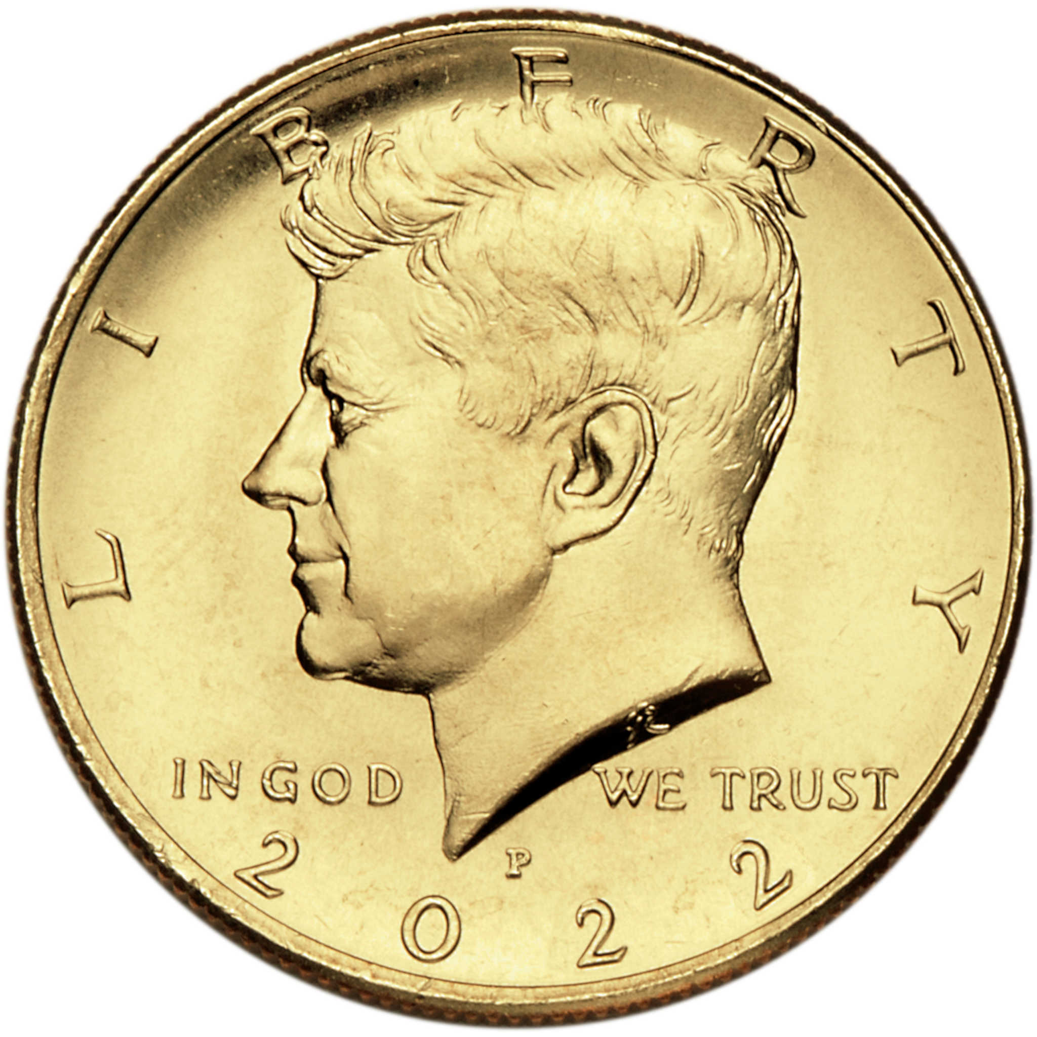 2022 Gold Plated Kennedy Half Dollar 2 Coin Set 50c Coin Collectible
