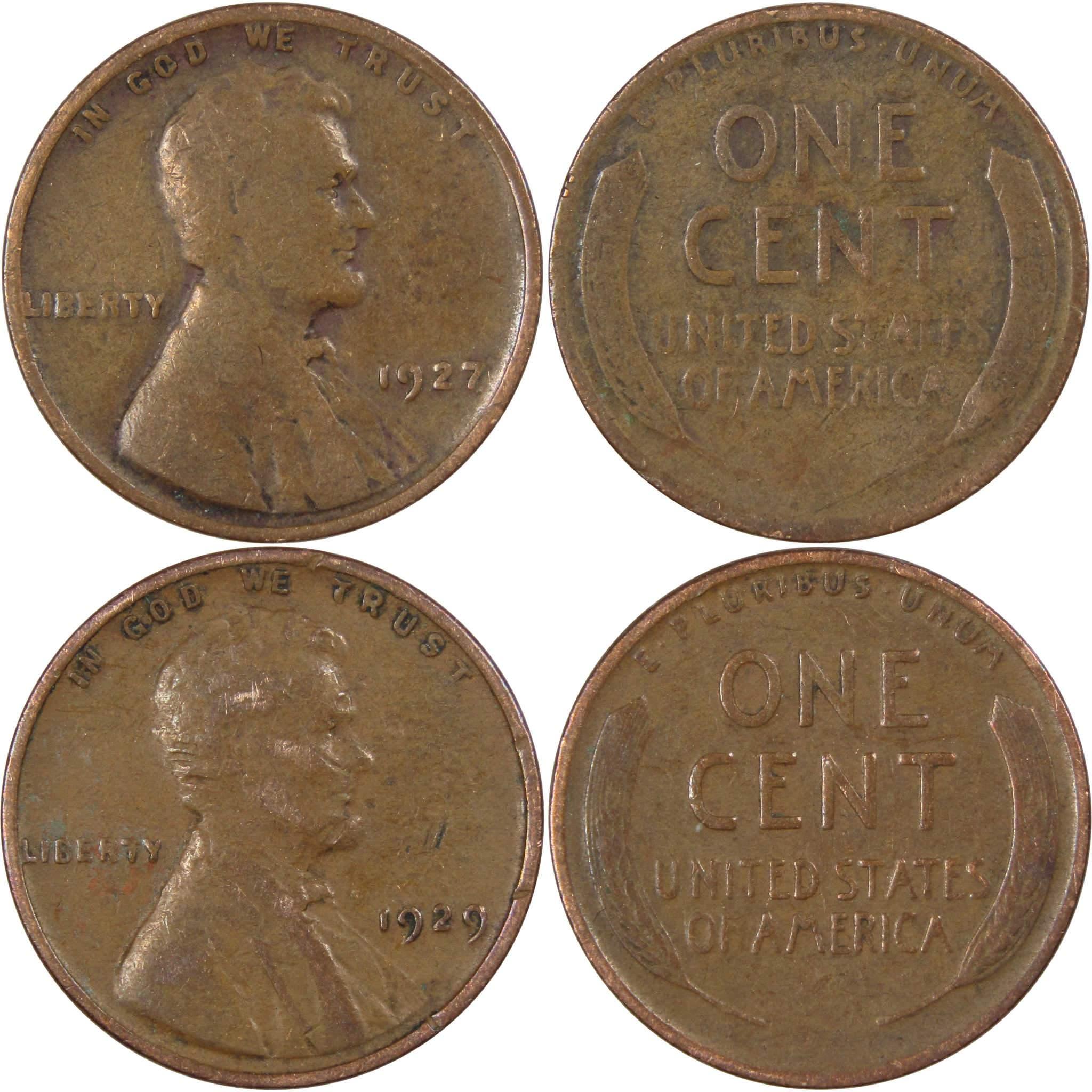 Pre-1930 Lincoln Wheat Cent 10 Piece Set Bronze Penny 1c US Coin Collectible