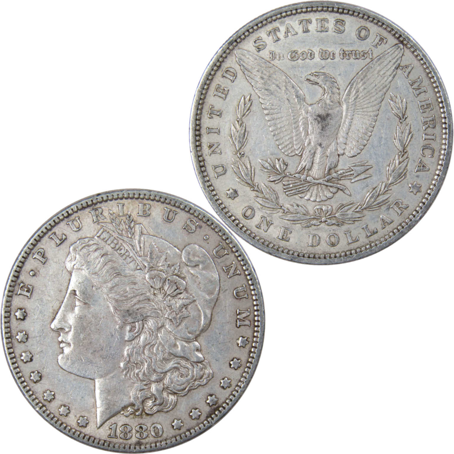 1880 Morgan Dollar XF EF Extremely Fine 90% Silver $1 US Coin Collectible - Morgan coin - Morgan silver dollar - Morgan silver dollar for sale - Profile Coins & Collectibles