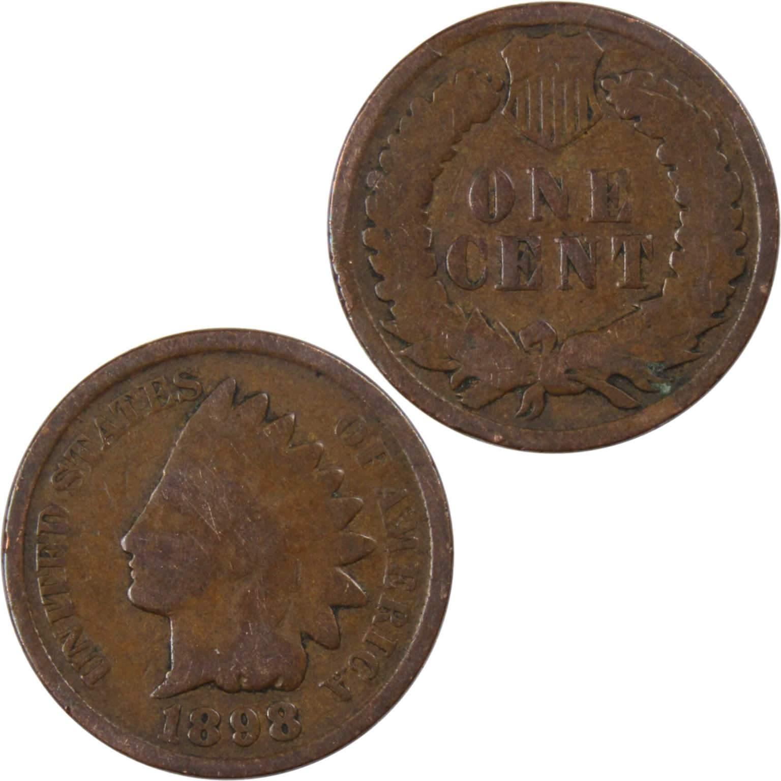 1898 Indian Head Cent G Good Bronze Penny 1c Coin Collectible