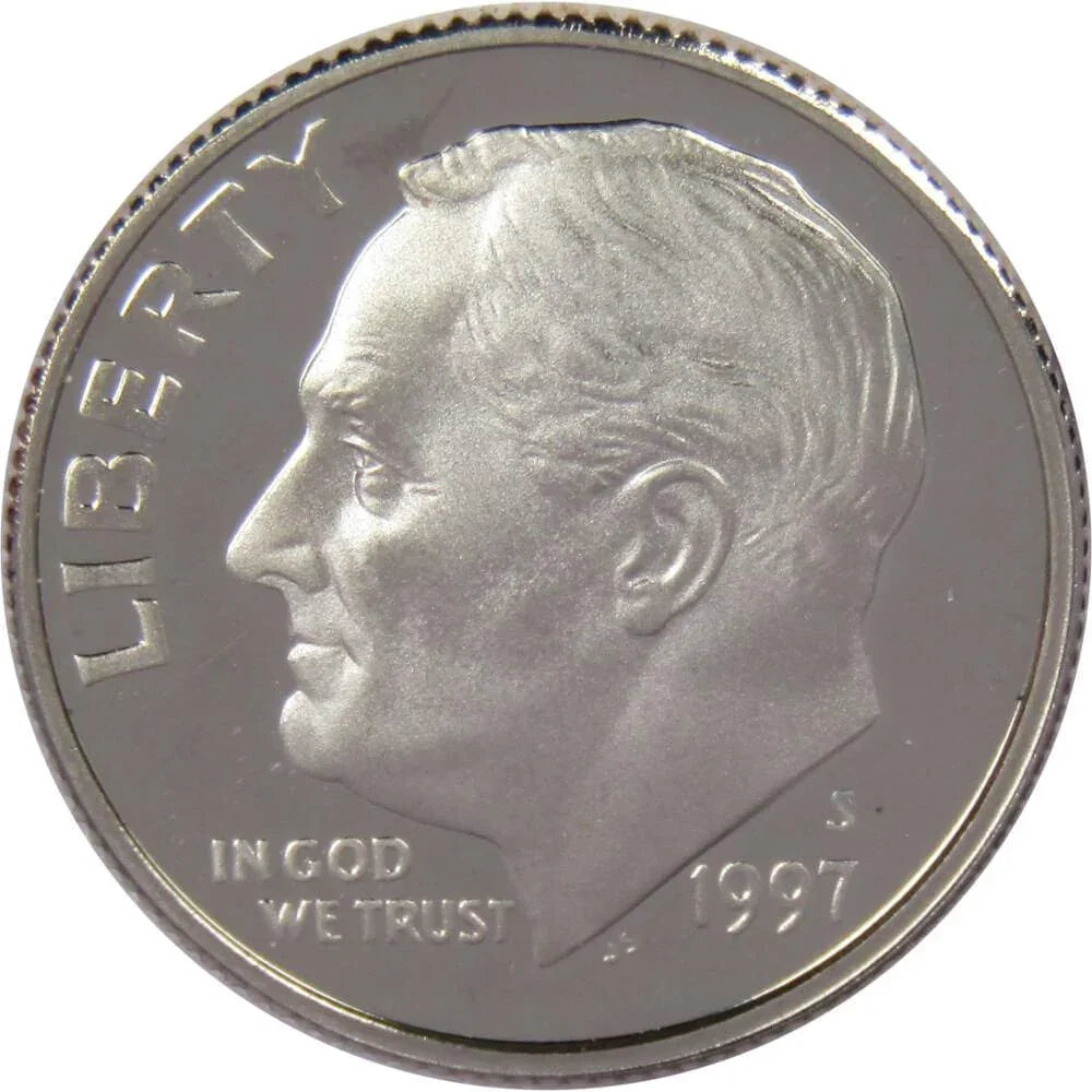 1997 S Roosevelt Dime Choice Proof Clad 10c US Coin Collectible
