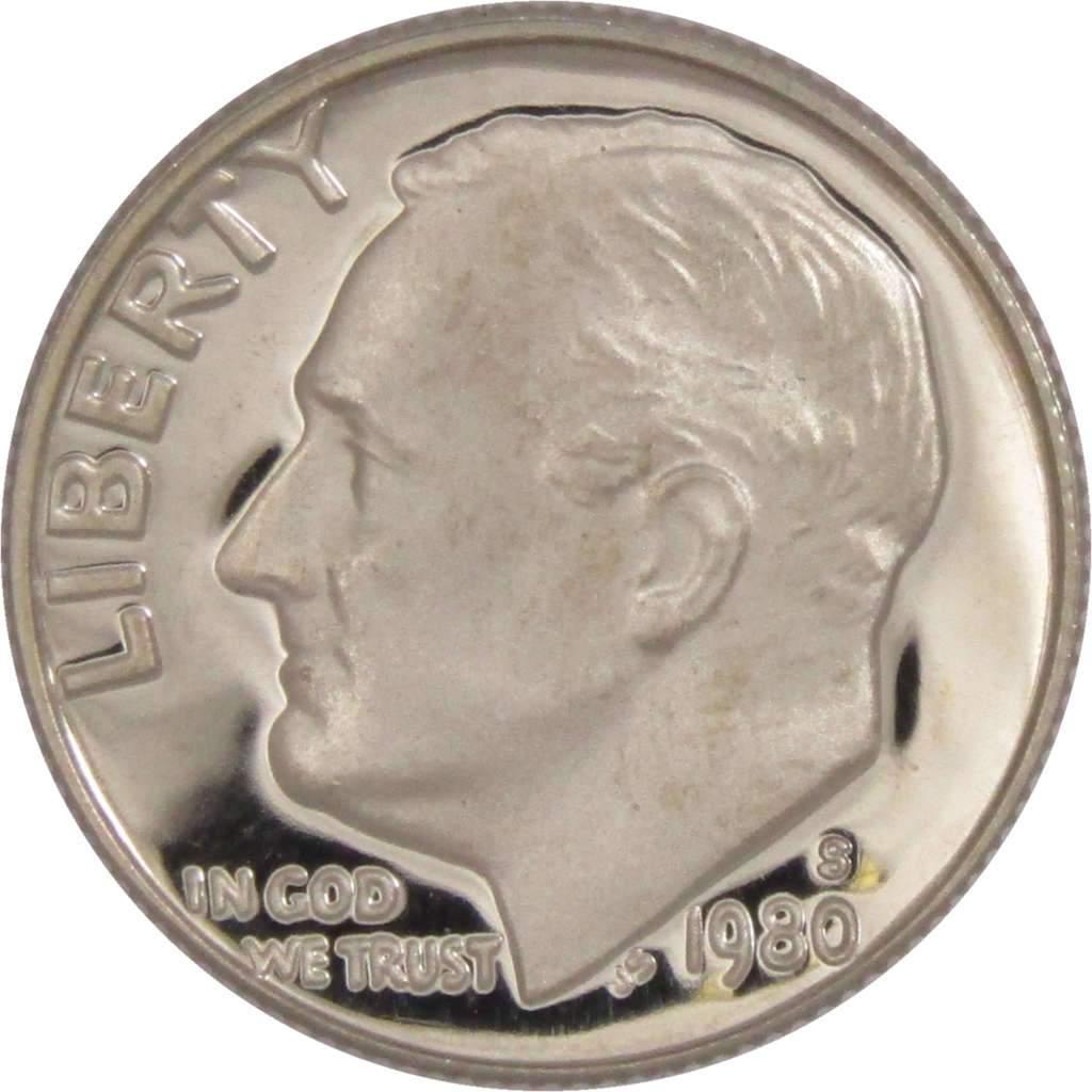 1980 S Roosevelt Dime Choice Proof 10c US Coin Collectible