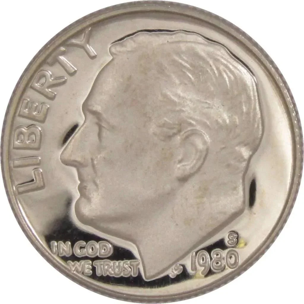 1980 S Roosevelt Dime Choice Proof 10c US Coin Collectible