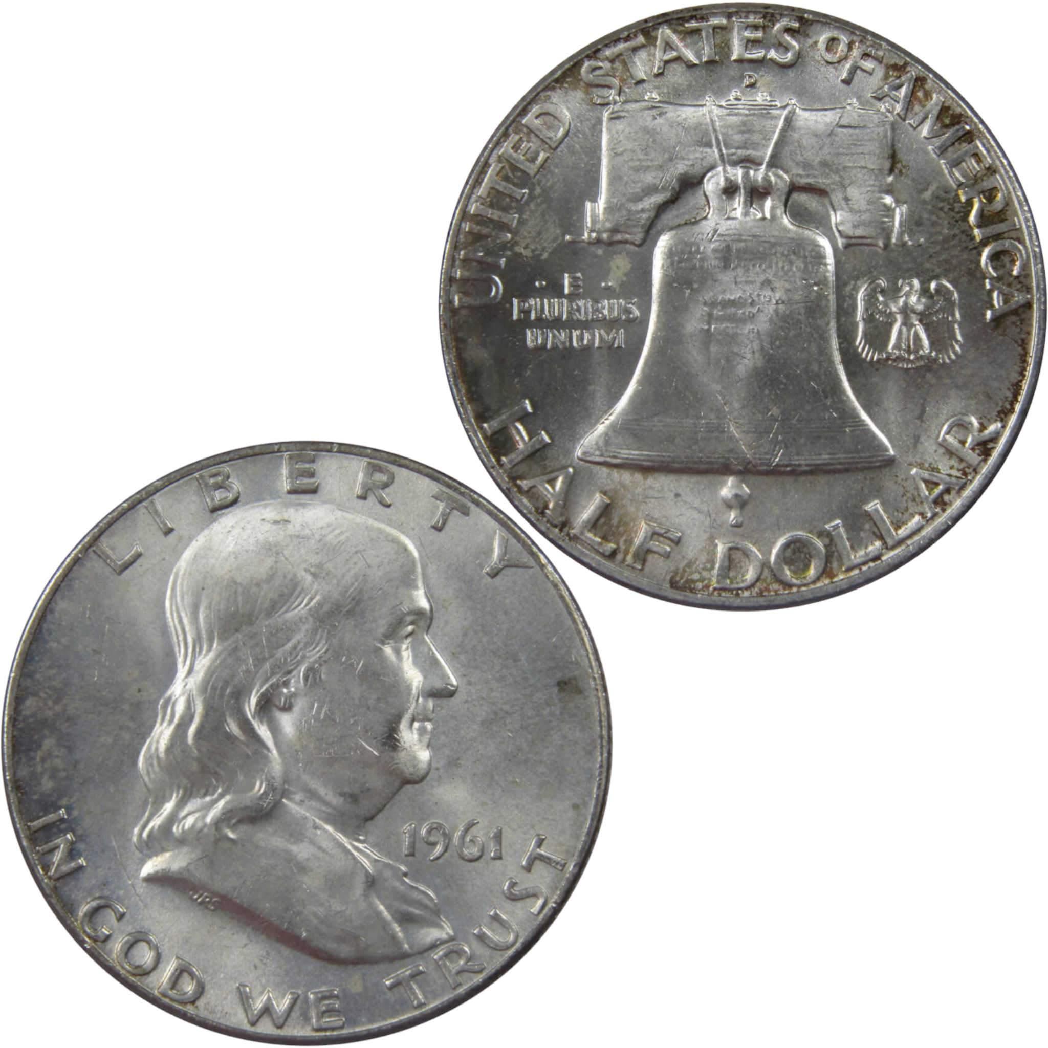 1961 D Franklin Half Dollar BU Uncirculated Mint State 90% Silver 50c US Coin