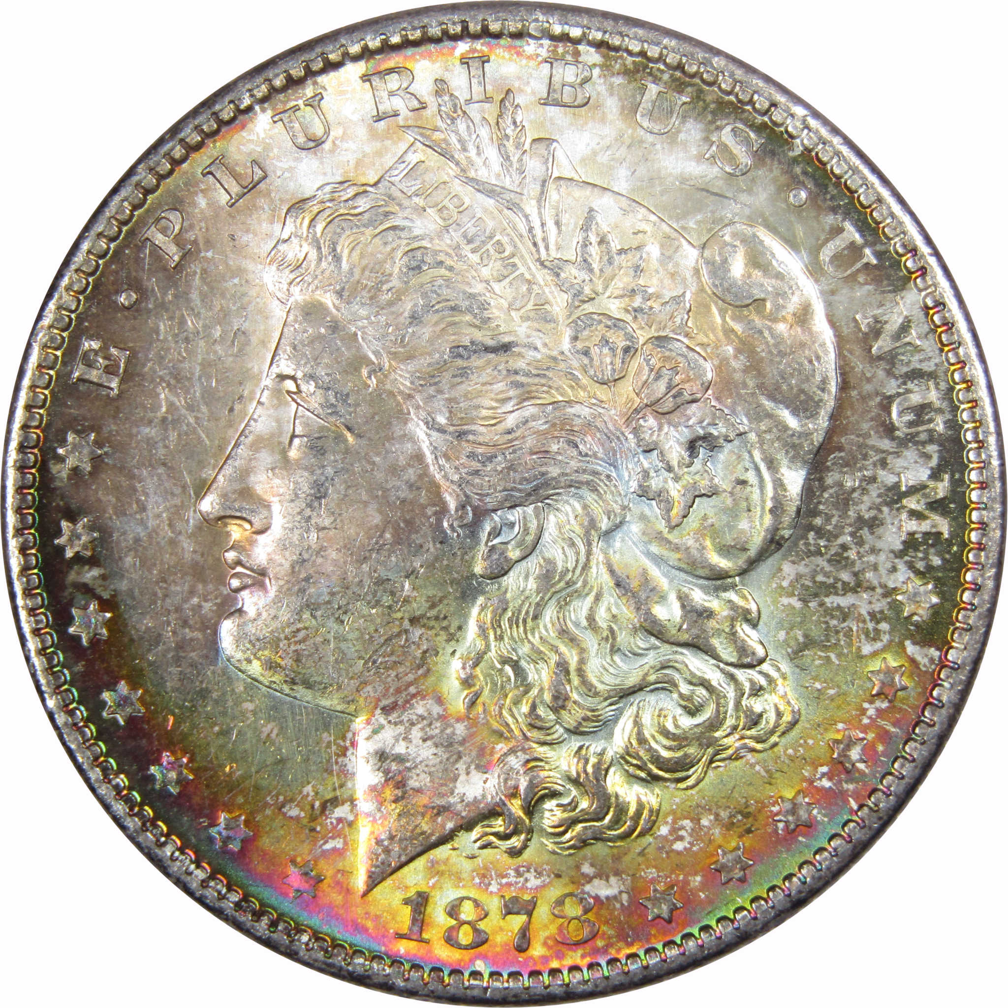 1878 S Morgan Dollar Uncirculated Mint State Silver Toned SKU:IPC5723