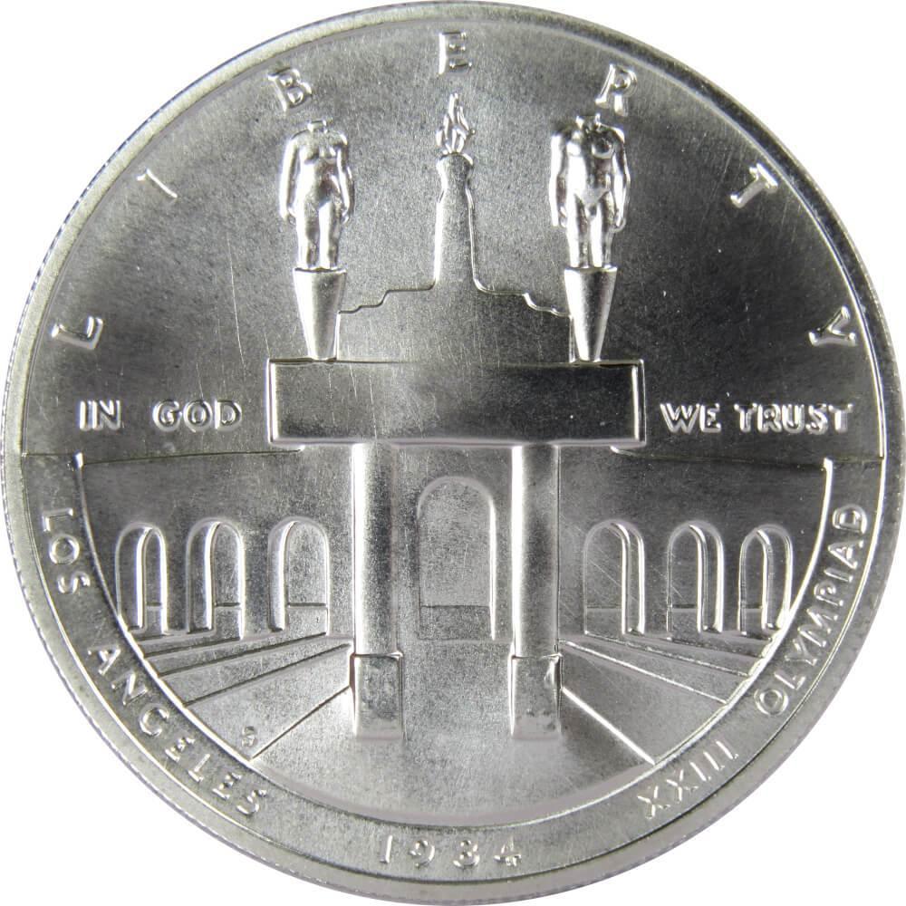 LA Olympiad Coliseum Commemorative 1984 S 90% Silver Dollar Uncirculated $1 Coin