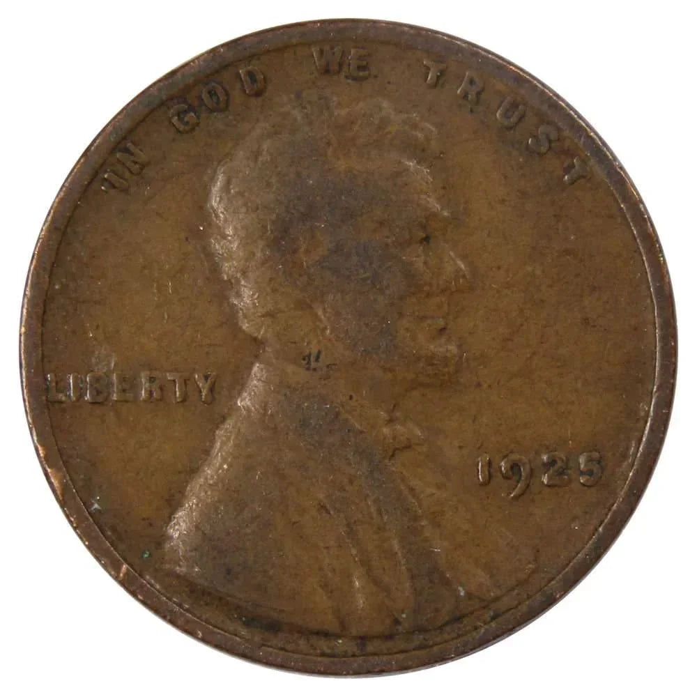 1925 Lincoln Wheat Cent F Fine Bronze Penny 1c Coin Collectible