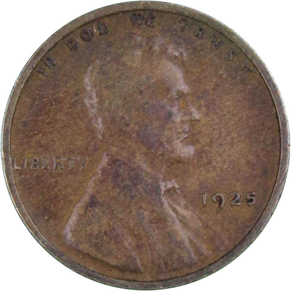 1925 Lincoln Wheat Cent VF Very Fine Bronze Penny 1c Coin Collectible