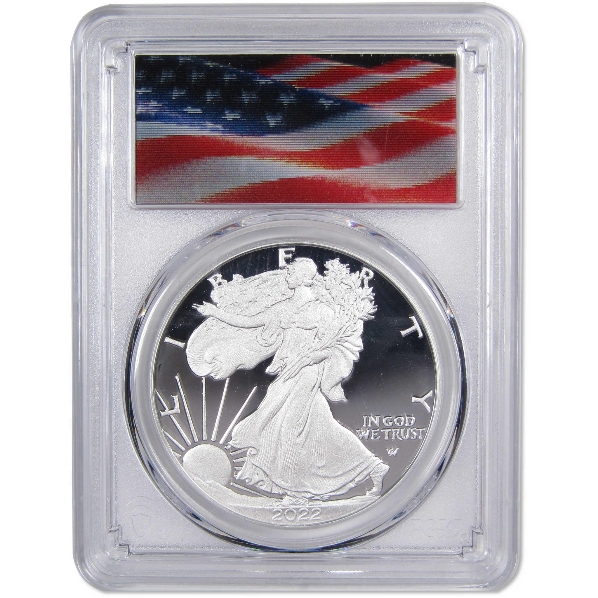 2022 W American Silver Eagle PR 70 DCAM PCGS 1st Strike Flag SKU:OPC47