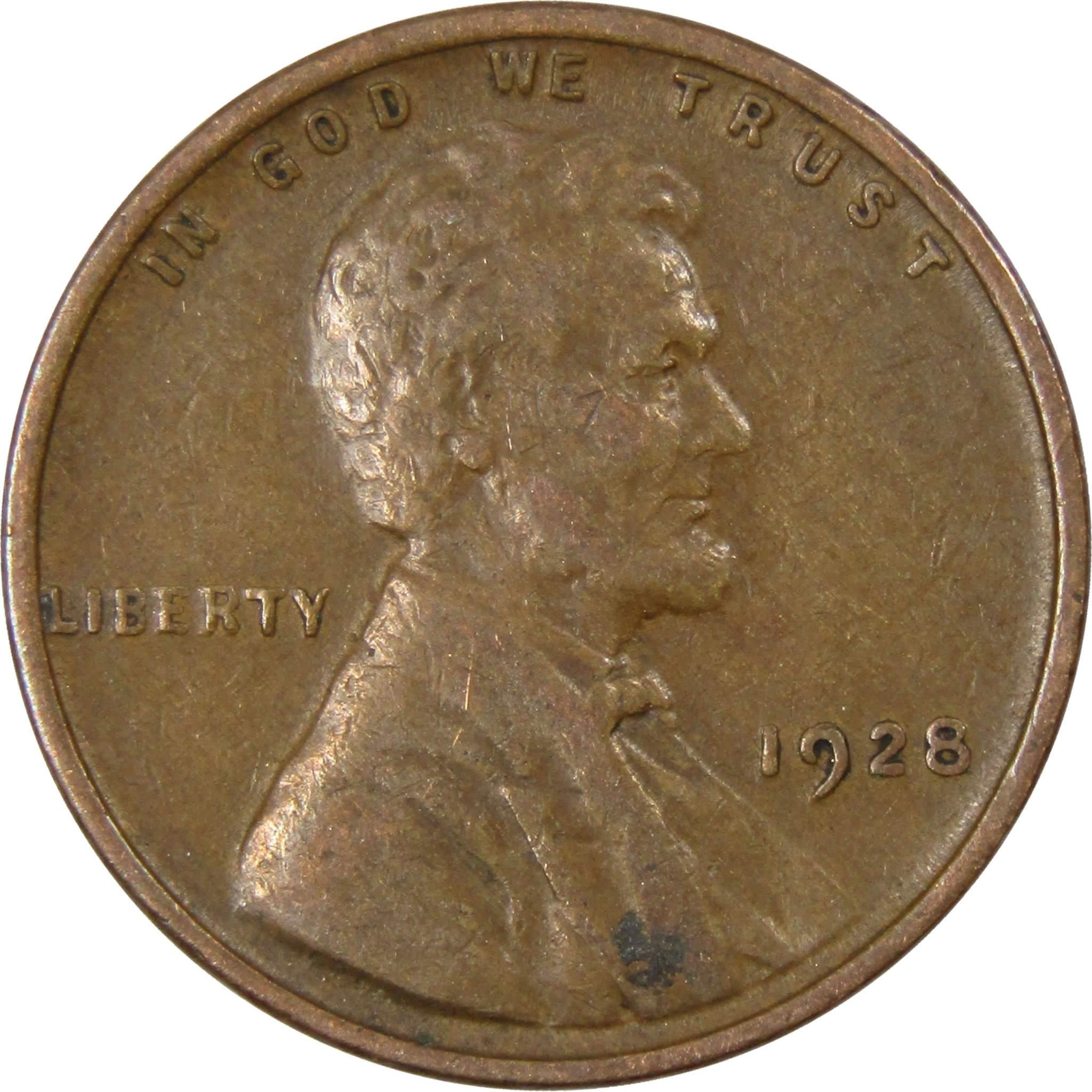 1928 Lincoln Wheat Cent AG About Good Bronze Penny 1c Coin Collectible