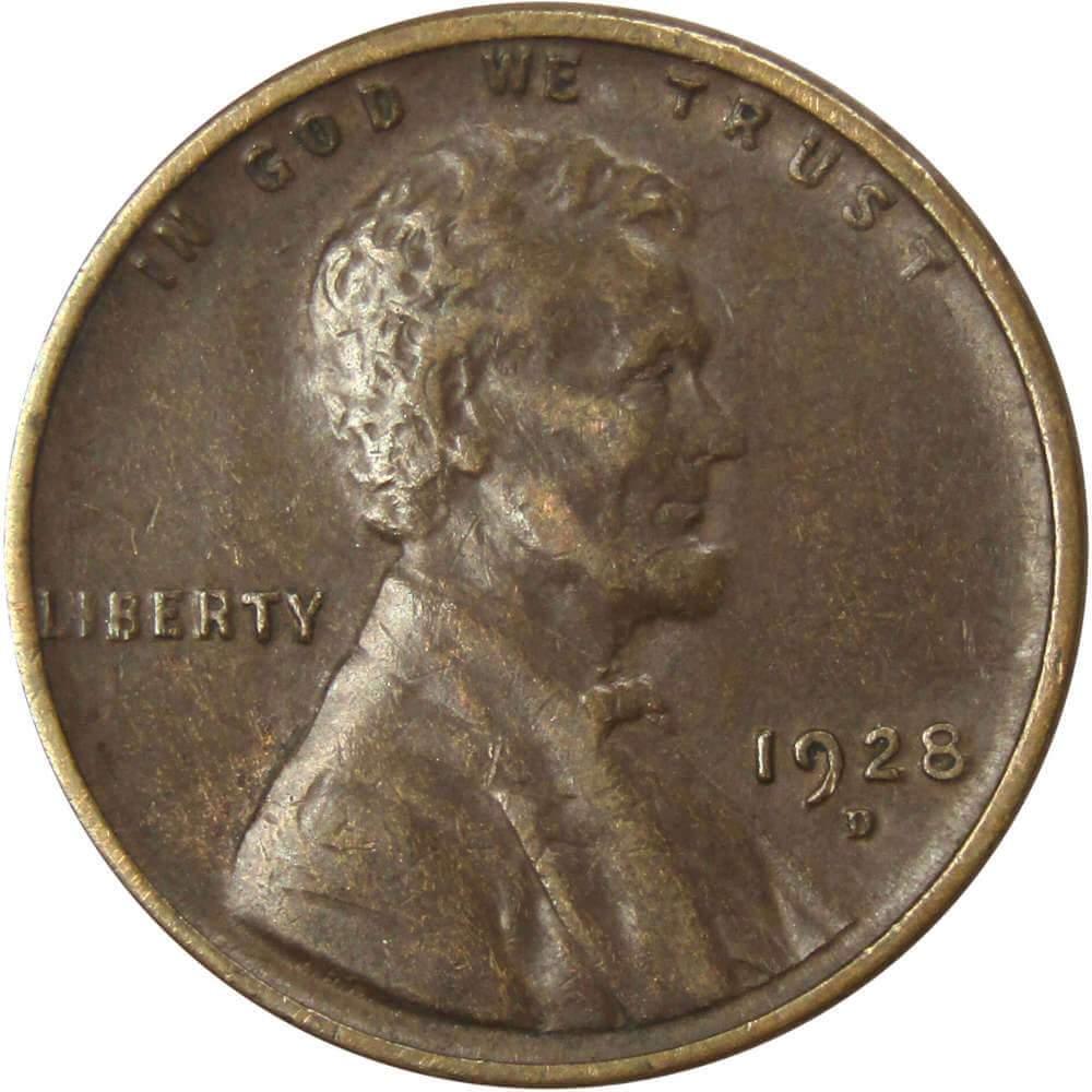 1928 D Lincoln Wheat Cent XF EF Extremely Fine Bronze Penny 1c Coin Collectible