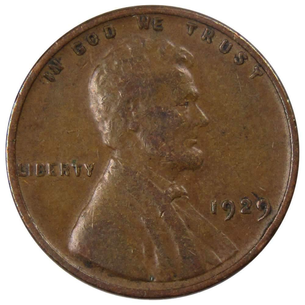 1929 Lincoln Wheat Cent VF Very Fine Bronze Penny 1c Coin Collectible