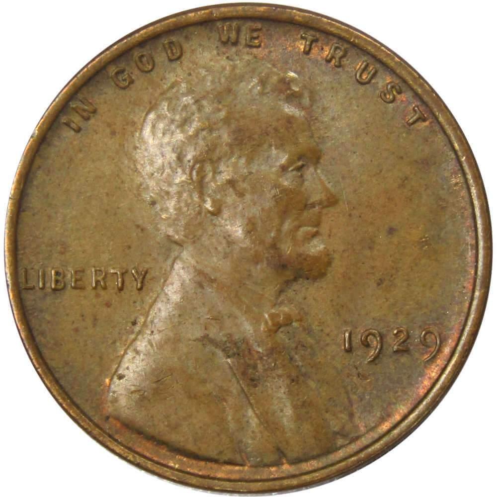 1929 Lincoln Wheat Cent AU About Uncirculated Bronze Penny 1c Coin Collectible