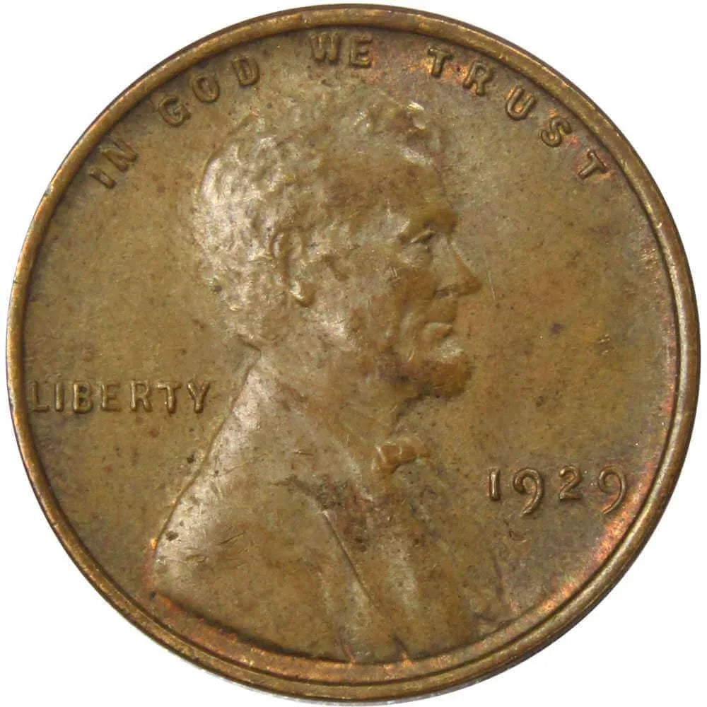1929 Lincoln Wheat Cent AU About Uncirculated Bronze Penny 1c Coin Collectible