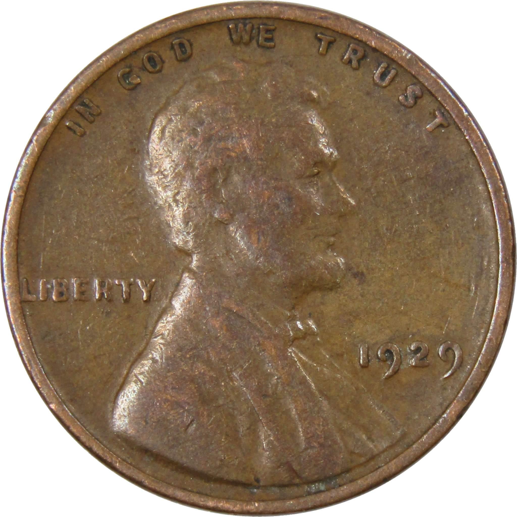 1929 Lincoln Wheat Cent AG About Good Bronze Penny 1c Coin Collectible