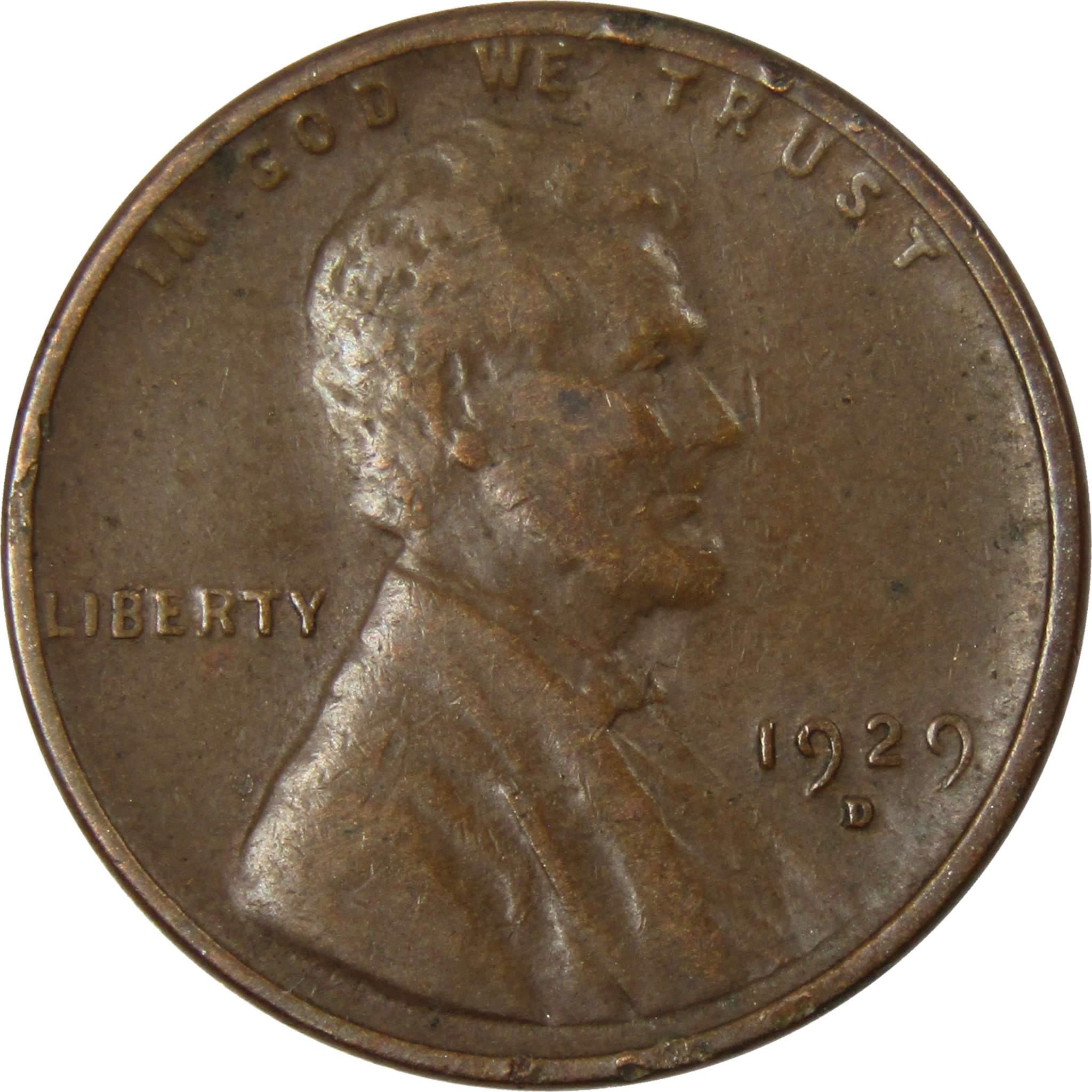1929 D Lincoln Wheat Cent AG About Good Bronze Penny 1c Coin Collectible