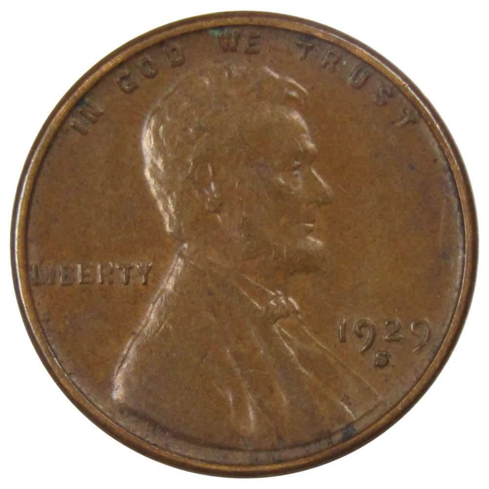 1929 S Lincoln Wheat Cent XF EF Extremely Fine Bronze Penny 1c Coin Collectible
