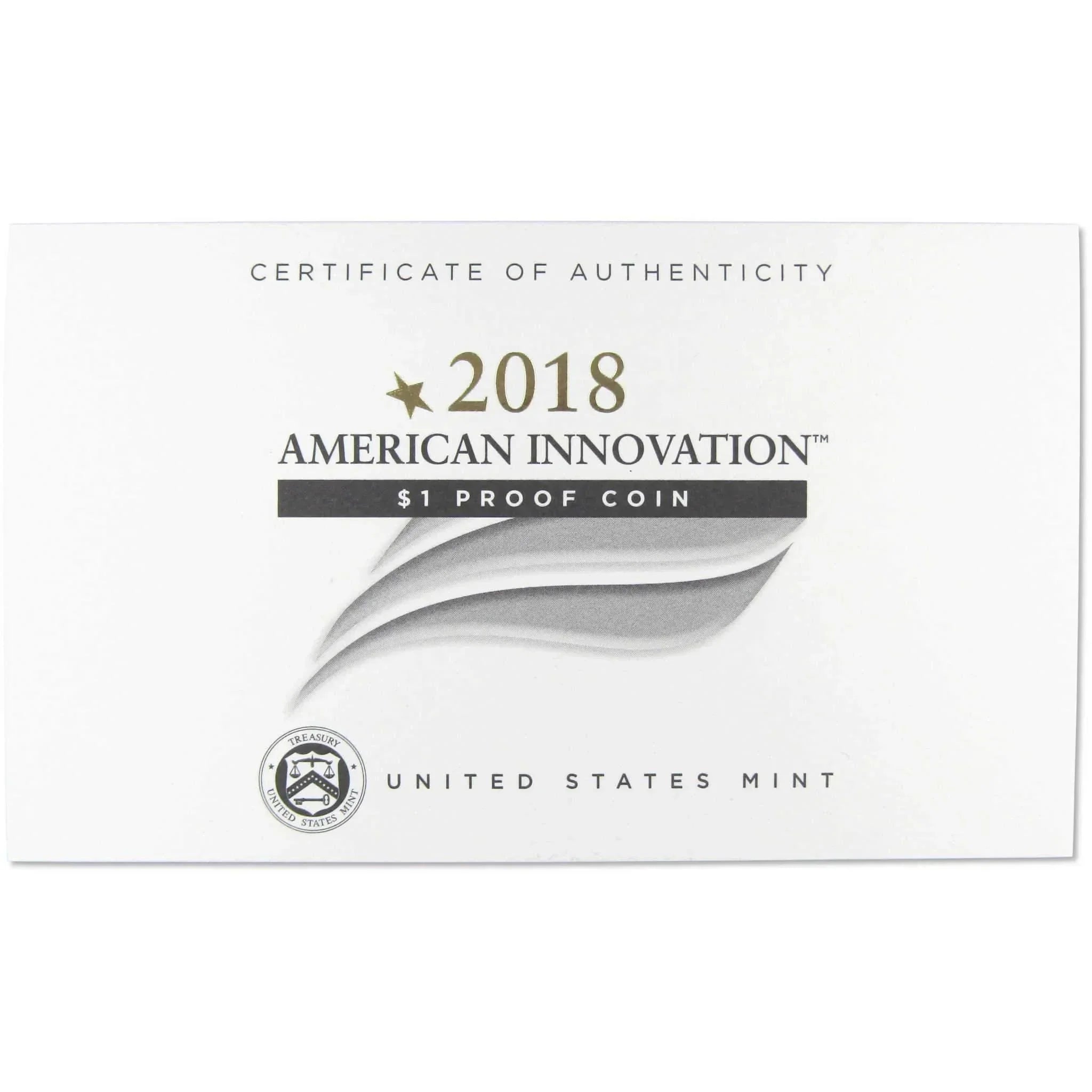 2018 S American Innovation Dollar Choice Proof $1 US Coin Collectible OGP COA